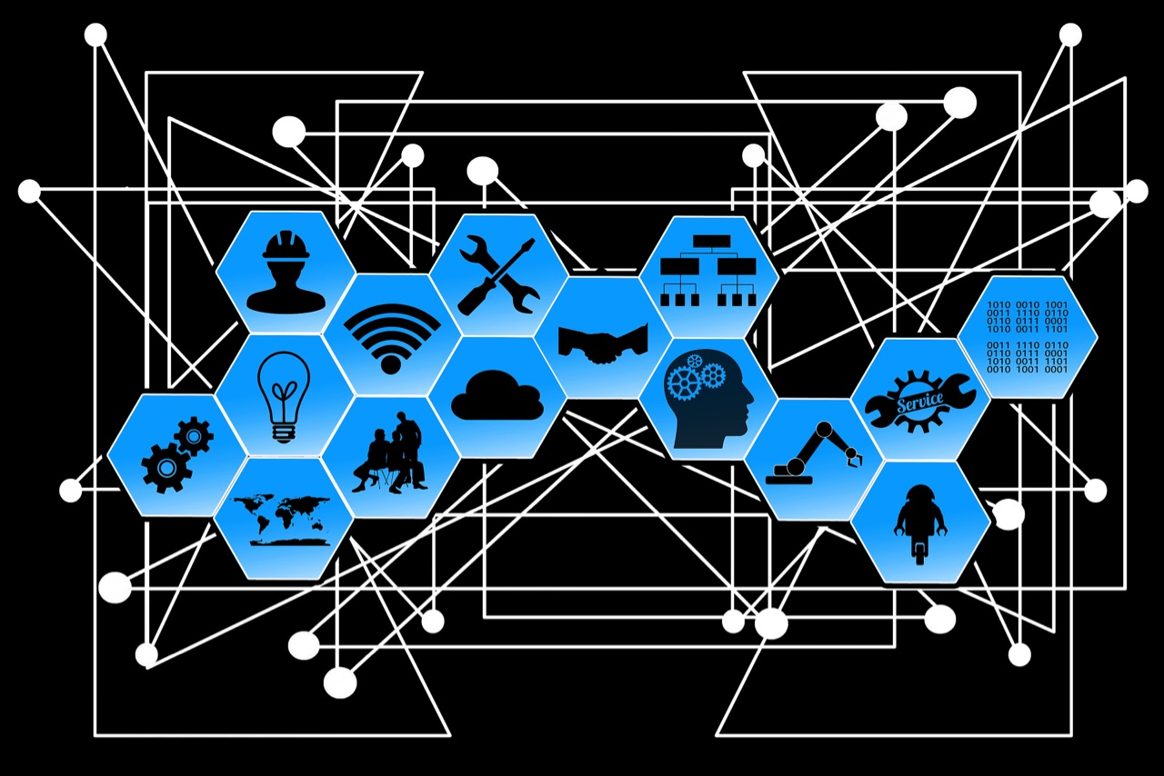 IIOT illustration. Устройство физики интернета в 90 годах. Blu Network problem.